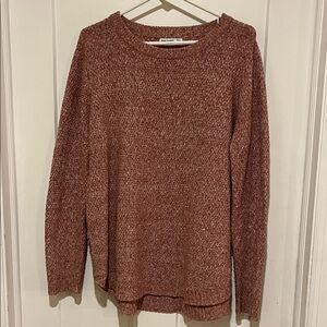 Pink Clover Marled Brown Crew Neck Sweater